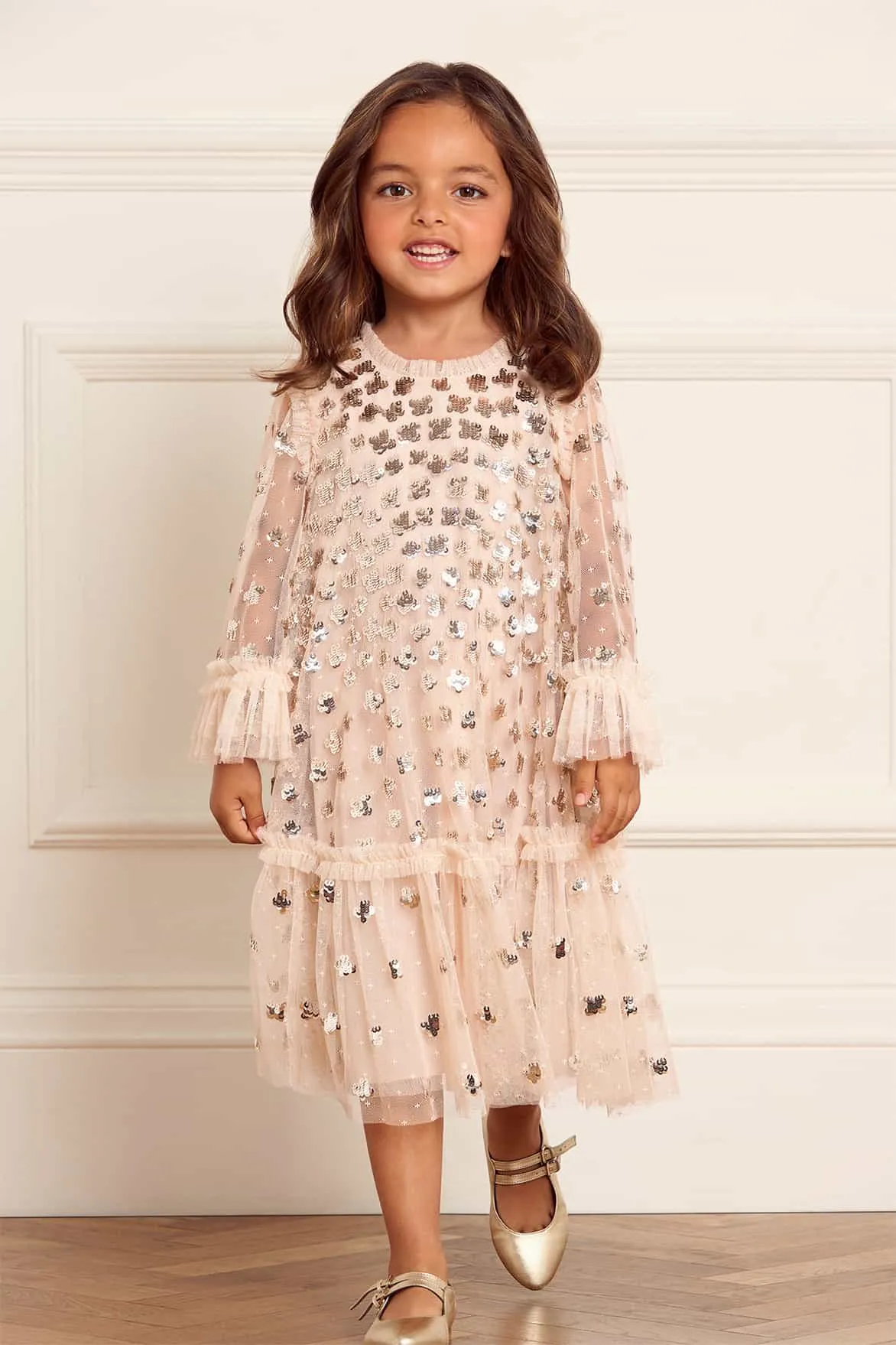 Needle & Thread Mädchen Glitzer Tüllkleid in Rosa