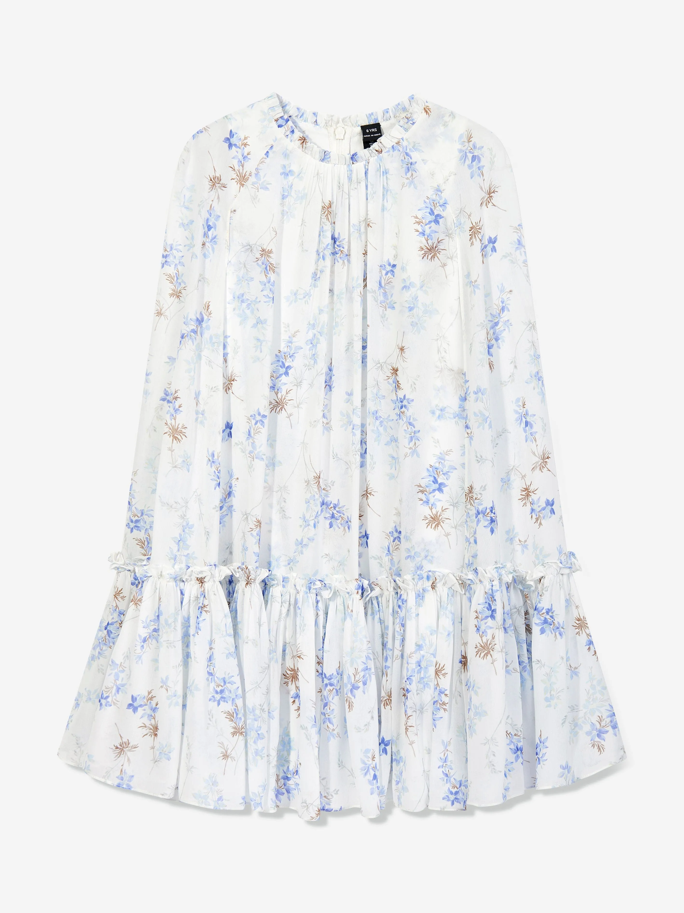 Needle & Thread Mädchen Ophelia Blümchen Chiffon Cape Kleid in Weiß