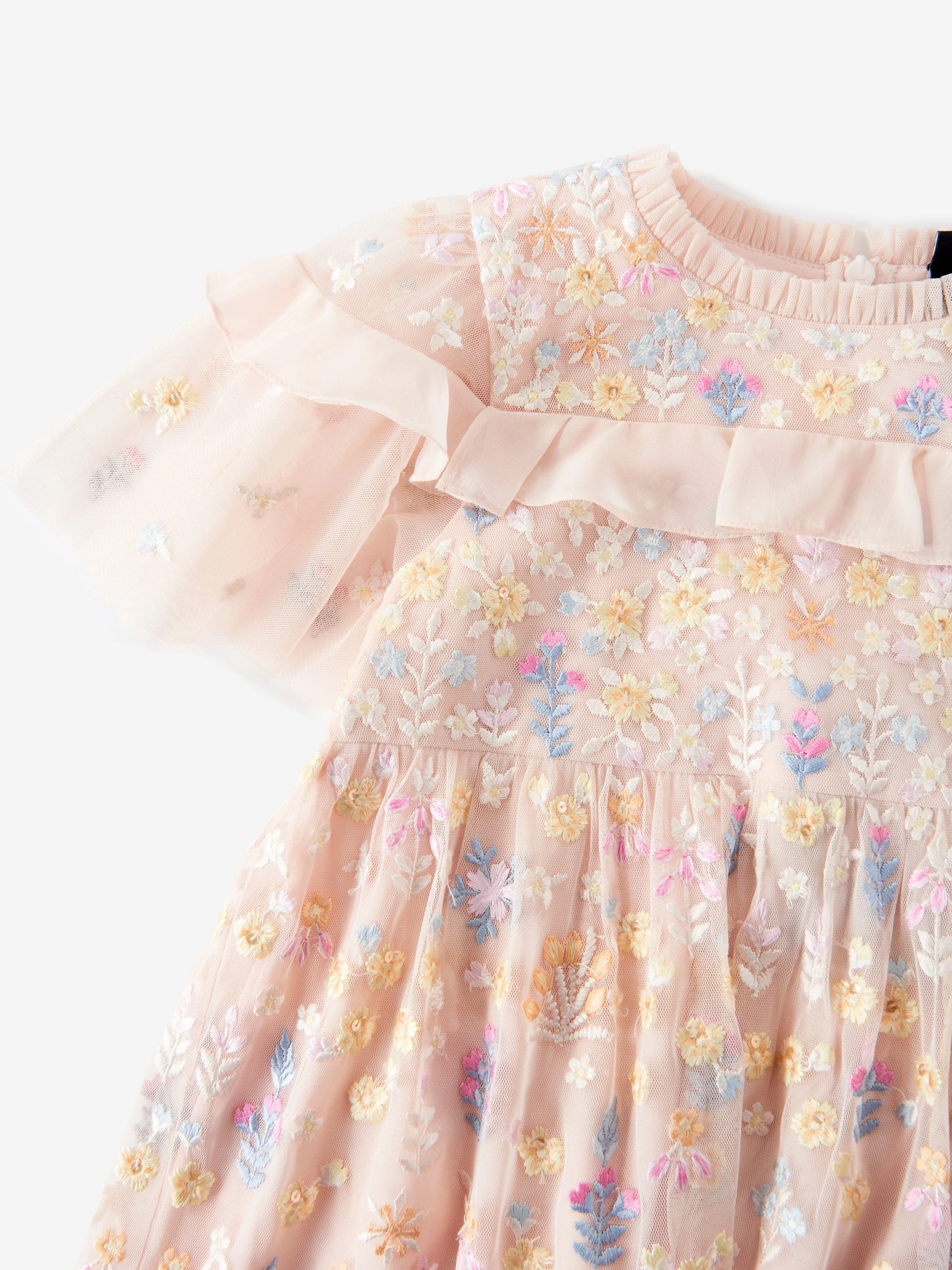 Needle & Thread Mädchen Tüll Blumenbeet Stickerei Kleid in Rosa