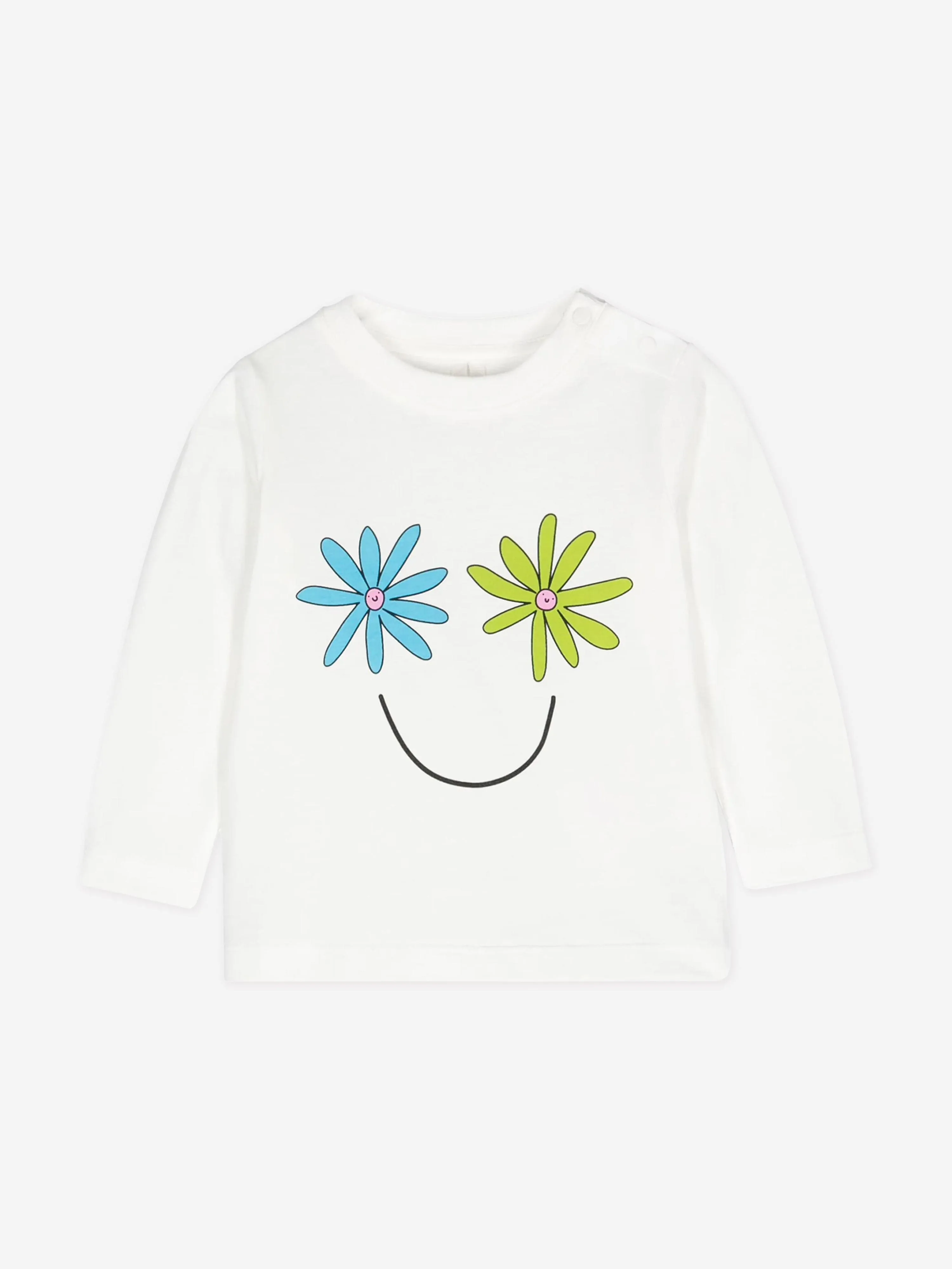 Stella McCartney Baby Girls Smiley Face T-Shirt in Elfenbein