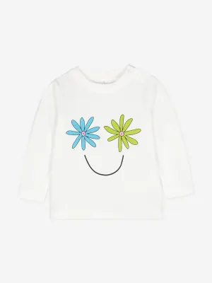 Stella McCartney Baby Girls Smiley Face T-Shirt in Elfenbein