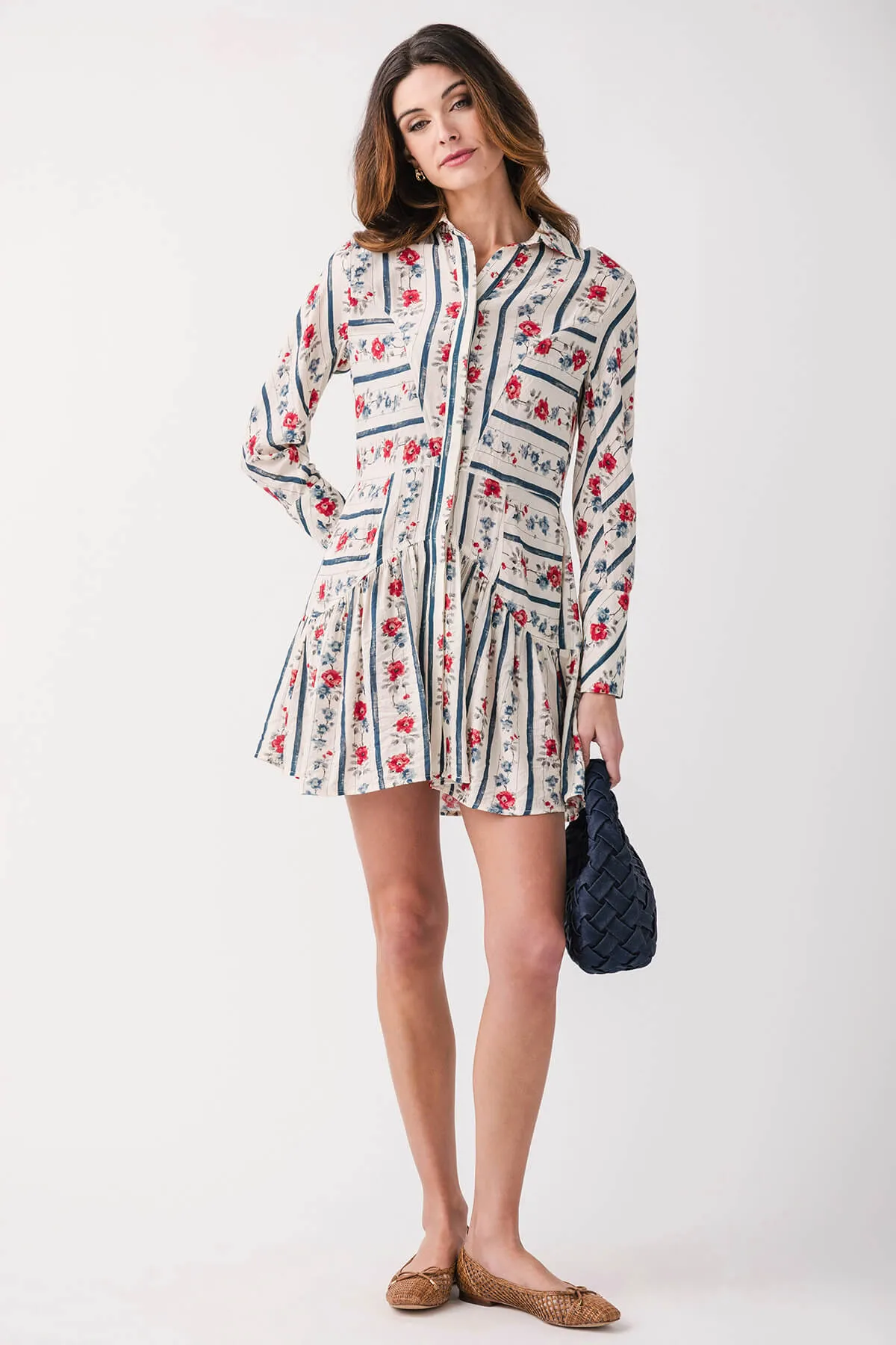 THML Knopfleiste Langarm-Kleid mit Kragen