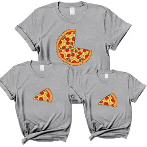 2 Slices Pizza Matching Heather Grey T-Shirts dads clothes cheap