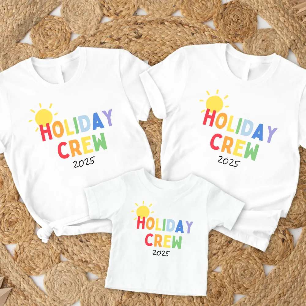 2025 Sunshine Holiday Crew Family Matching White T-Shirts mens dad clothes online