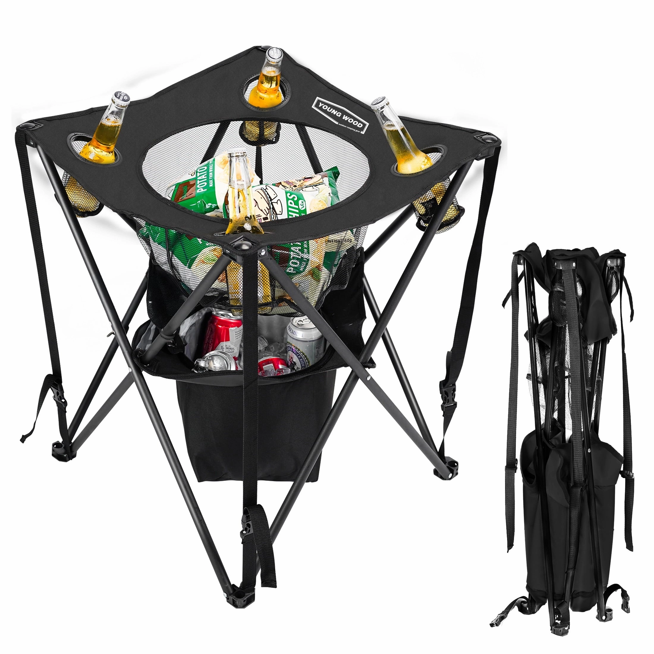 Enjoy Official 2025 Young Wood YW-WM-PT-KH-01 Foldable Party Table with Temperature Control Bag and Cup Holder, Big Snack Holder, Khaki Online Store sale, you will have fast and happy shopping in our authentic Items store.