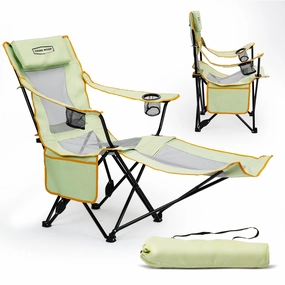 The 72%OFF Discount Sale For YOUNGWOOD Casual Dual Purpose Recliner w/Headrest & Storage Bag, Green Mesh -Best Seller hot sale here, great discount sale for all the Items, 100% quality.