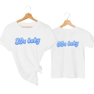 80s Baby & 00s Baby Matching Decade T-Shirts baby bump outfits discount
