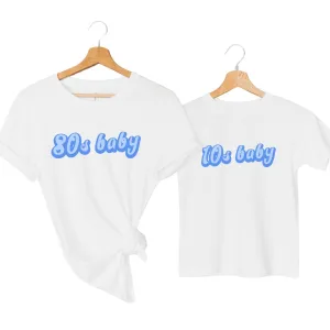 80s Baby & 10s Baby Matching Decade T-Shirts baby bump outfits discount