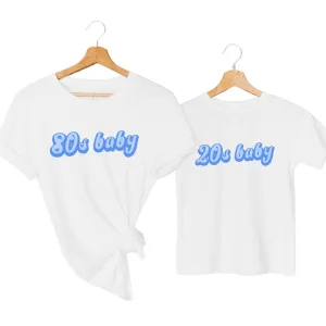 80s Baby & 20s Baby Matching Decade T-Shirts baby bump outfits discount