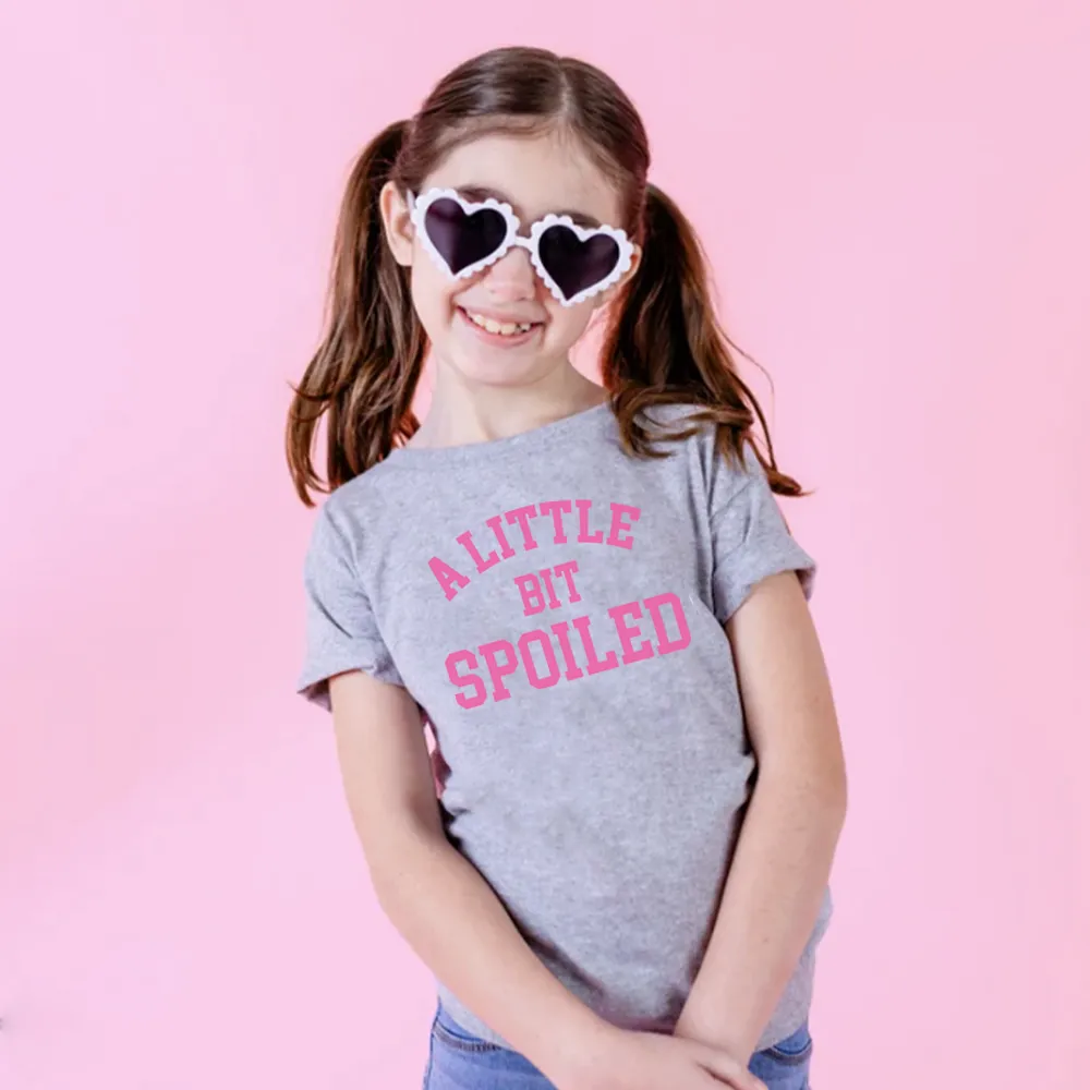 A Little Bit Spoiled Kids T-shirt girls pajamas promo