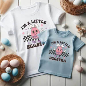 A Little Eggstra Mum Matching T-Shirts- White/Blue maternity leggings online