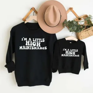 A Little High Maintenance Mum & Kid Matching Sweatshirts breastfeeding tops cheap