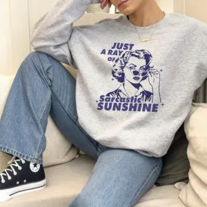 A Ray Of Sarcastic Sunshine Retro Women's Sweatshirt postpartum clothes sale