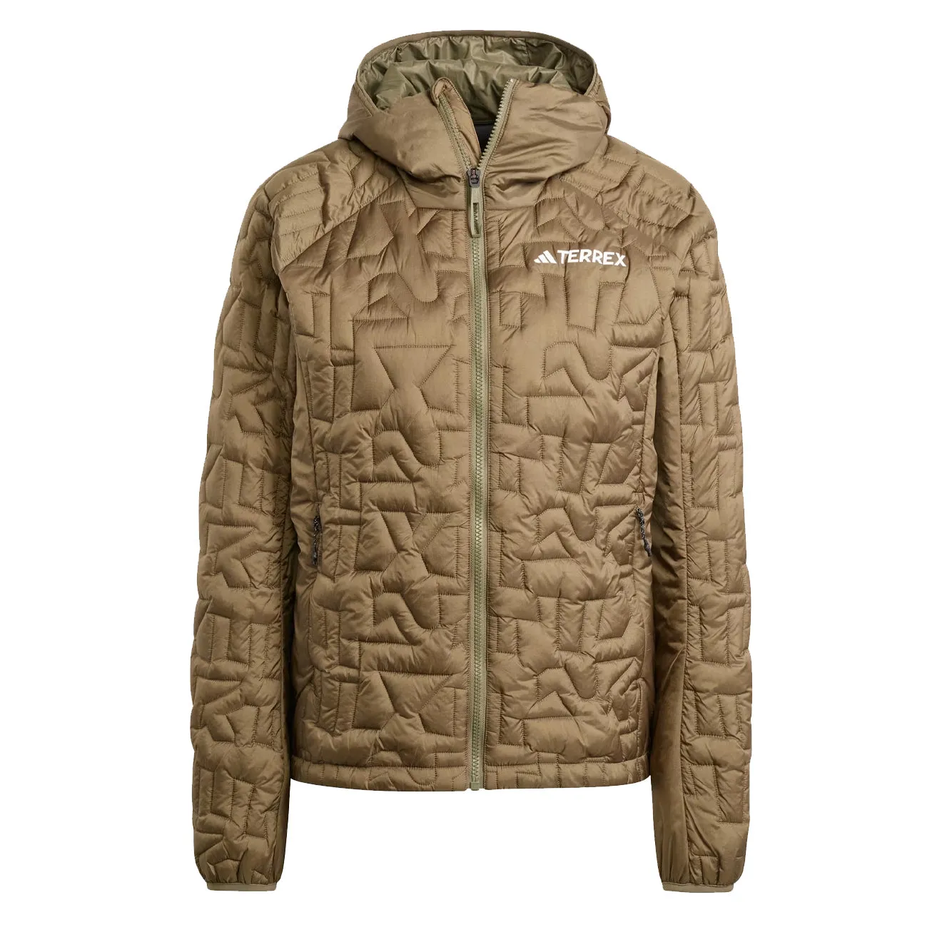 Adidas Terrex Womens Terrex Xperior Primaloft Loose Fill Insulated Hooded Jacket Olive Strata raincoats promo code