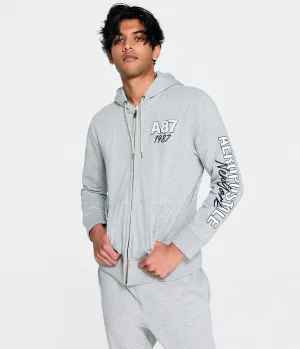 Aeropostale Herren Aeropostale New York Heritage Full-Zip Hoodie - Grau - Größe 3XL - Baumwolle - Teenager-Mode & Bekleidung Hell Heather Grau Aeropostale