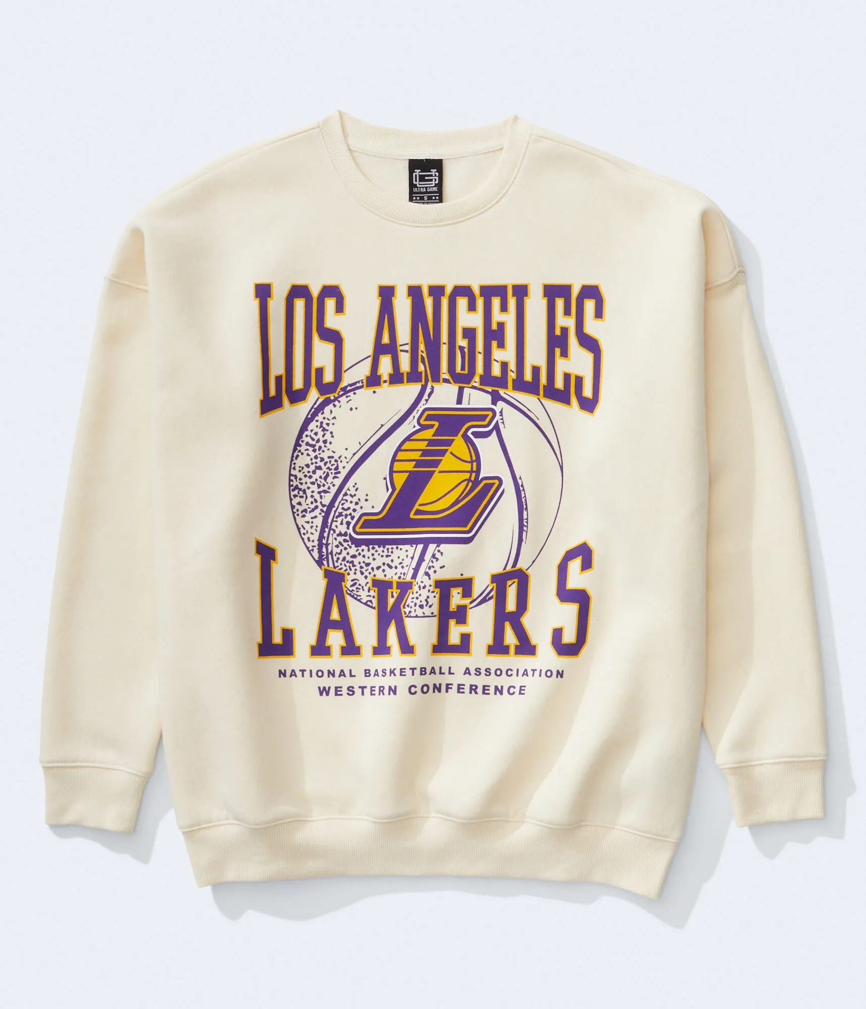 Aeropostale Damen Los Angeles Lakers Basketball Crew Sweatshirt - Beige - Größe XS - Baumwolle - Teen Mode & Bekleidung Leinwand Tragetasche Aeropostale