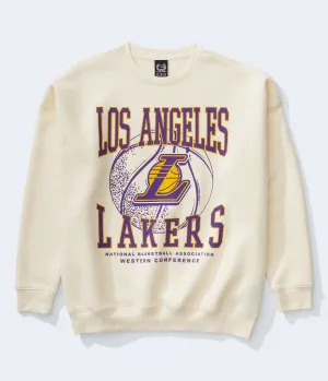 Aeropostale Damen Los Angeles Lakers Basketball Crew Sweatshirt - Beige - Größe XS - Baumwolle - Teen Mode & Bekleidung Leinwand Tragetasche Aeropostale