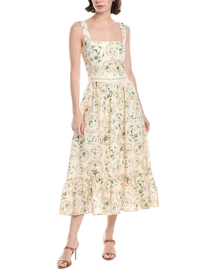 Agua by Agua Bendita Menaje Linen Maxi Dress