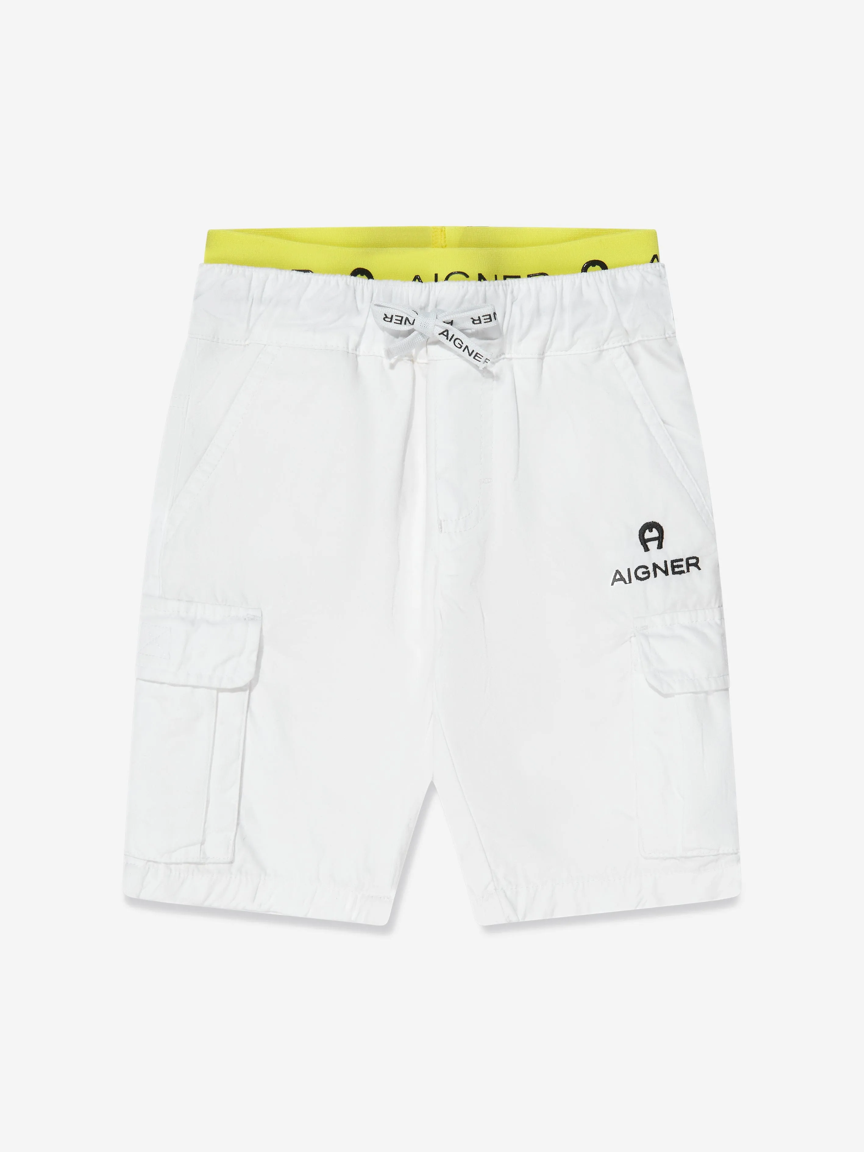 Aigner Jungen Bestickte Bermuda-Shorts in Weiß