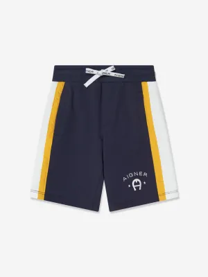 Aigner Boys Logo Bermuda Shorts in Marineblau