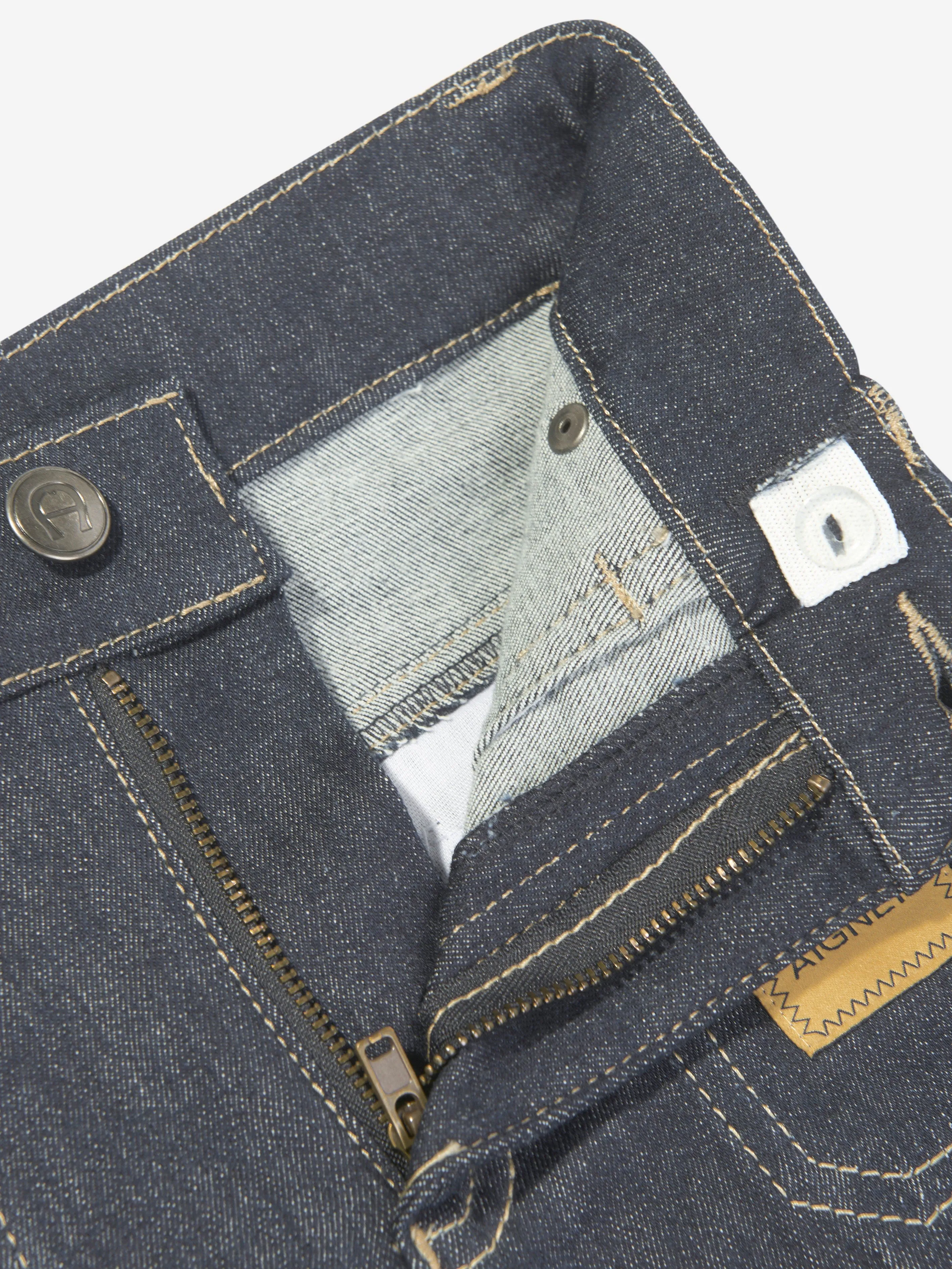 Aigner Boys Stretch Denim Shorts in Blau