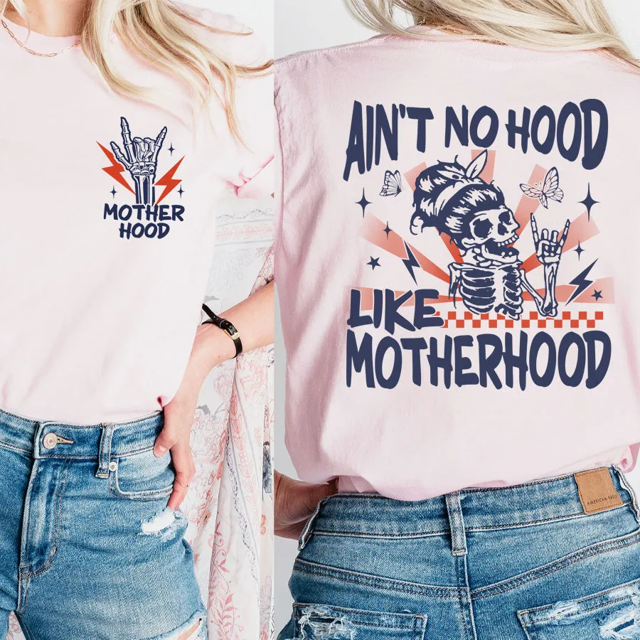 Ain't No Hood Like Motherhood Skull Back Tee pregnancy jeans best price