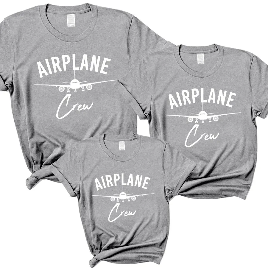 Airplane Crew Family Matching Grey T-Shirts maternity leggings online