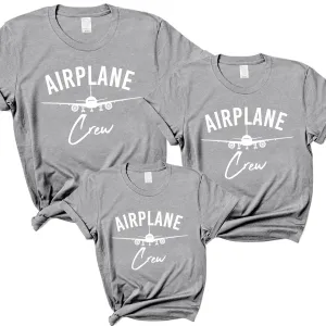 Airplane Crew Family Matching Grey T-Shirts maternity leggings online