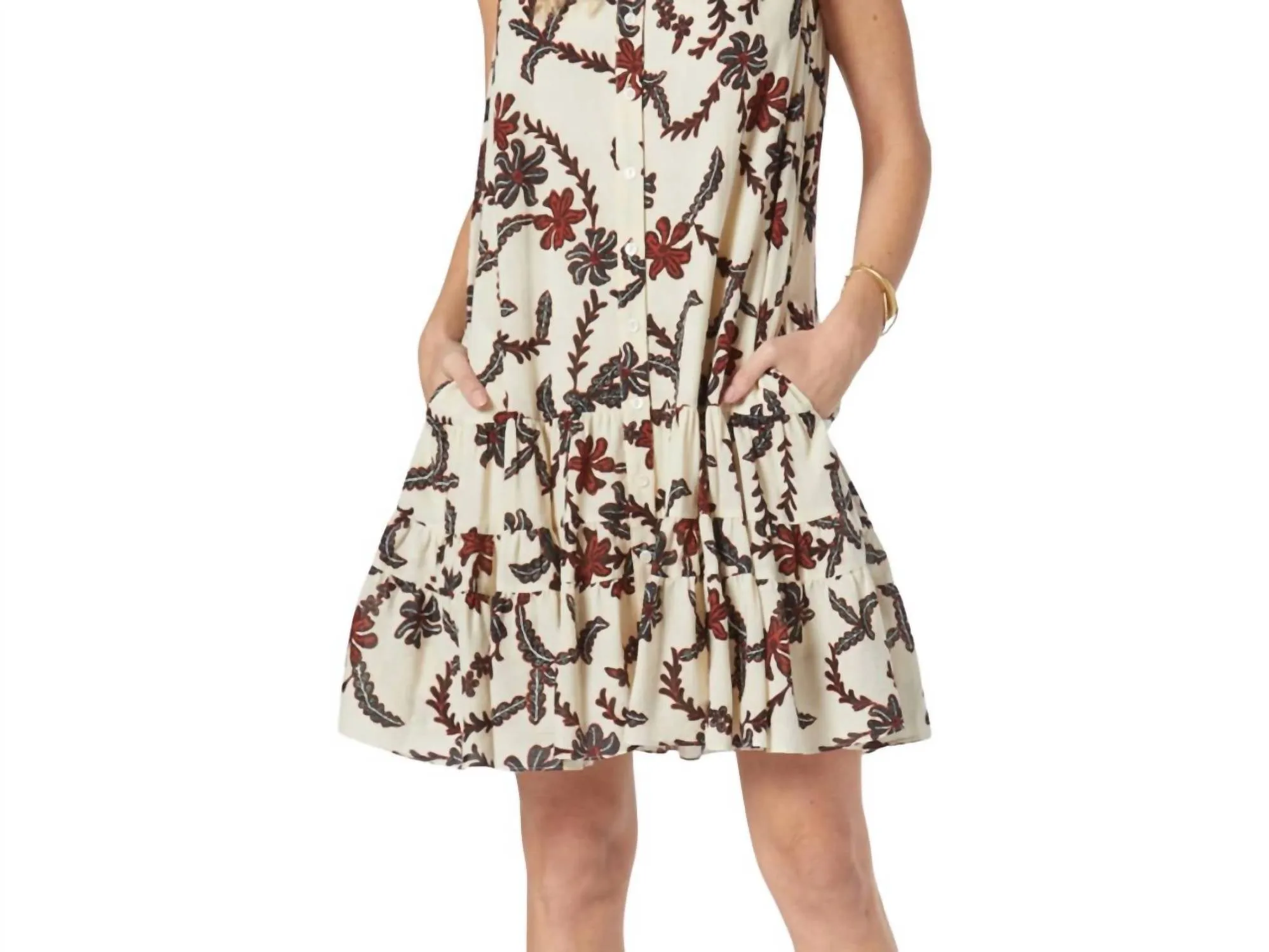 Alaga Mini Dress In Buttercream Multi