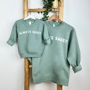 Always Sassy Mum Matching Dusty Green Sweatshirts breastfeeding tops cheap