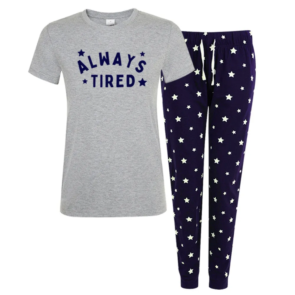 Always Tired Womens Star Pyjamas maternity dresses promo