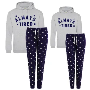 Always Tired/Never Tired Family Matching Star Pyjama & Hoodie Sets baby bump outfits discount
