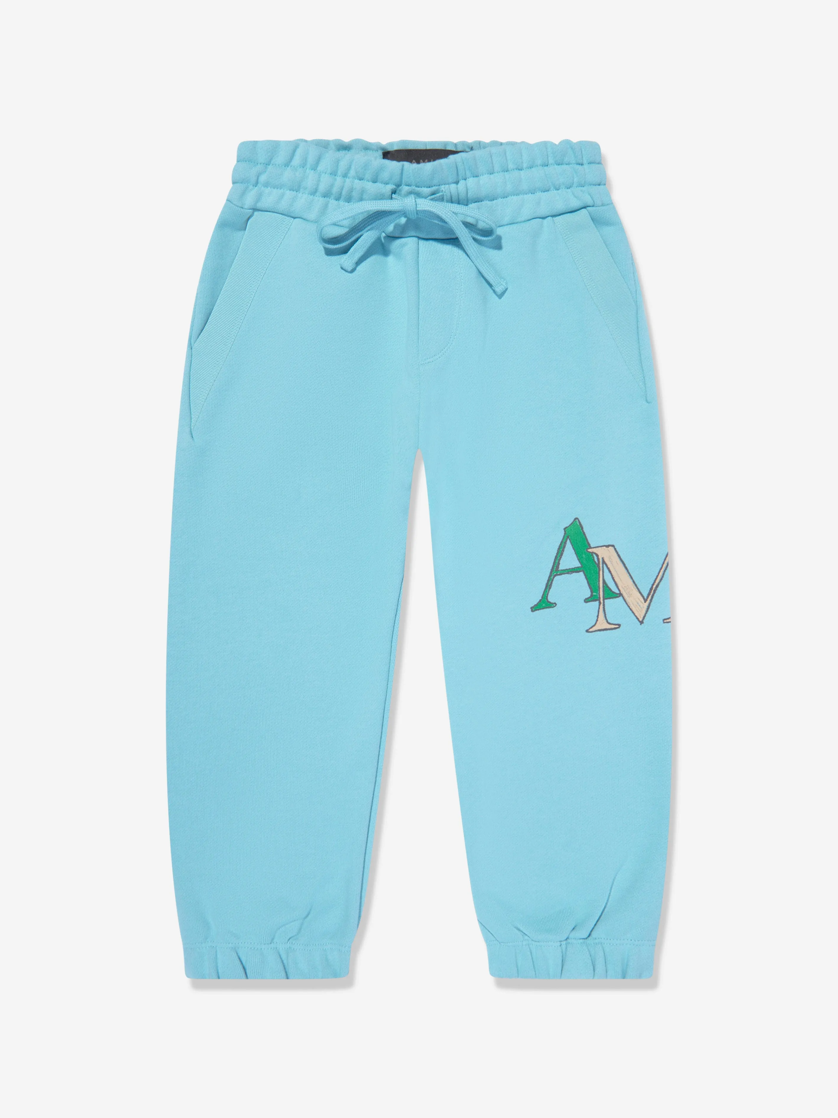 Amiri Kids Gestaffeltes Gekritzel-Logo Joggerhose in Blau