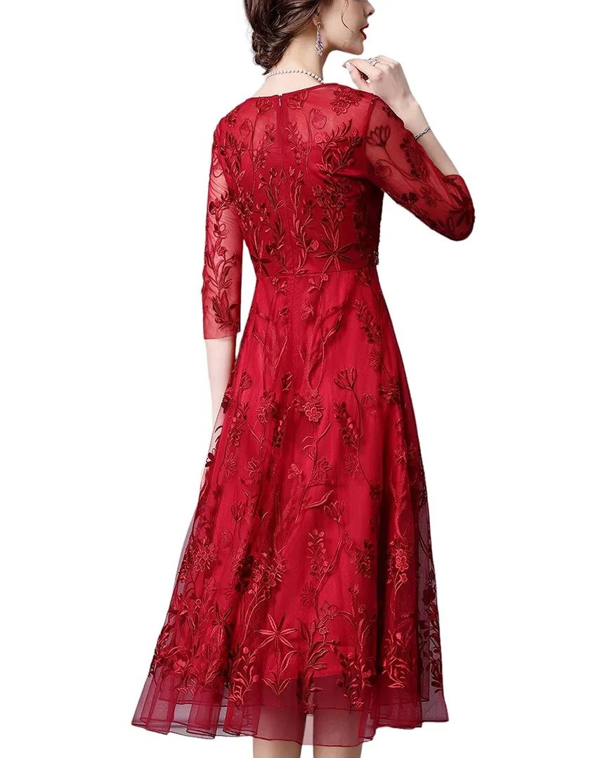 Anette Elbow Sleeve Midi Dress