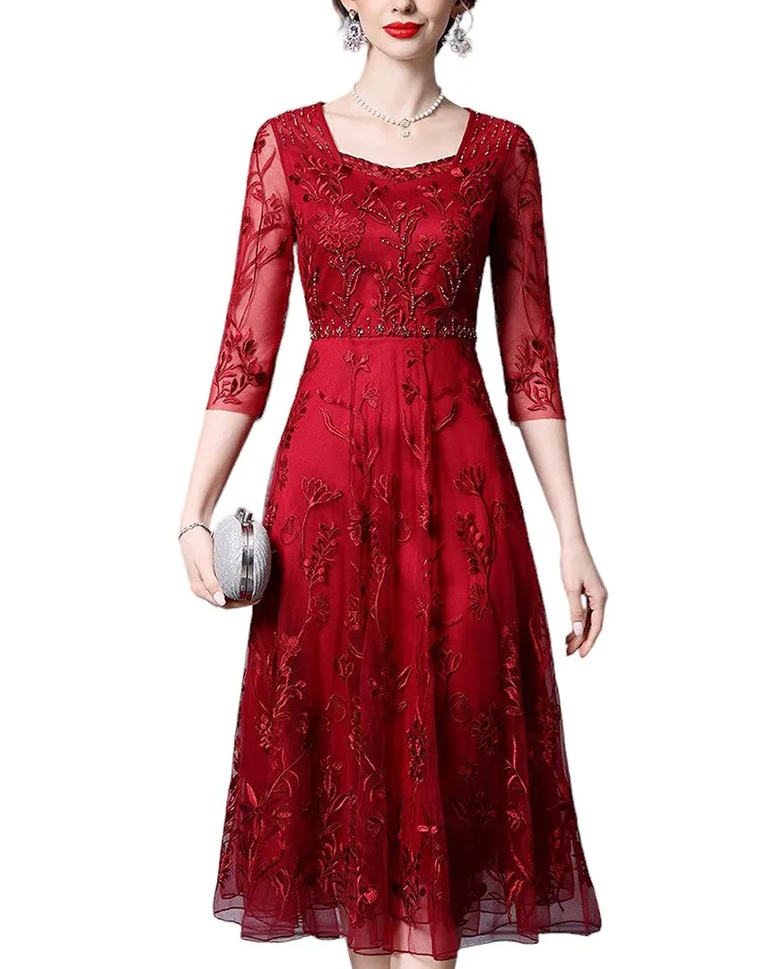 Anette Elbow Sleeve Midi Dress