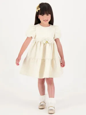 Engelsgesicht Mädchen Jordan Deco Jacquard Etagenkleid in Gold