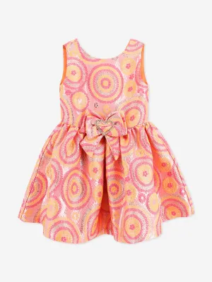 Engelsgesicht Mädchen Rubin Kreis Kleid in Orange