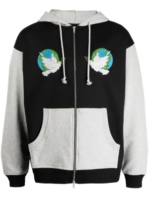 Appliqu-Details Colour-Block Cotton Jacket winter jackets clearance