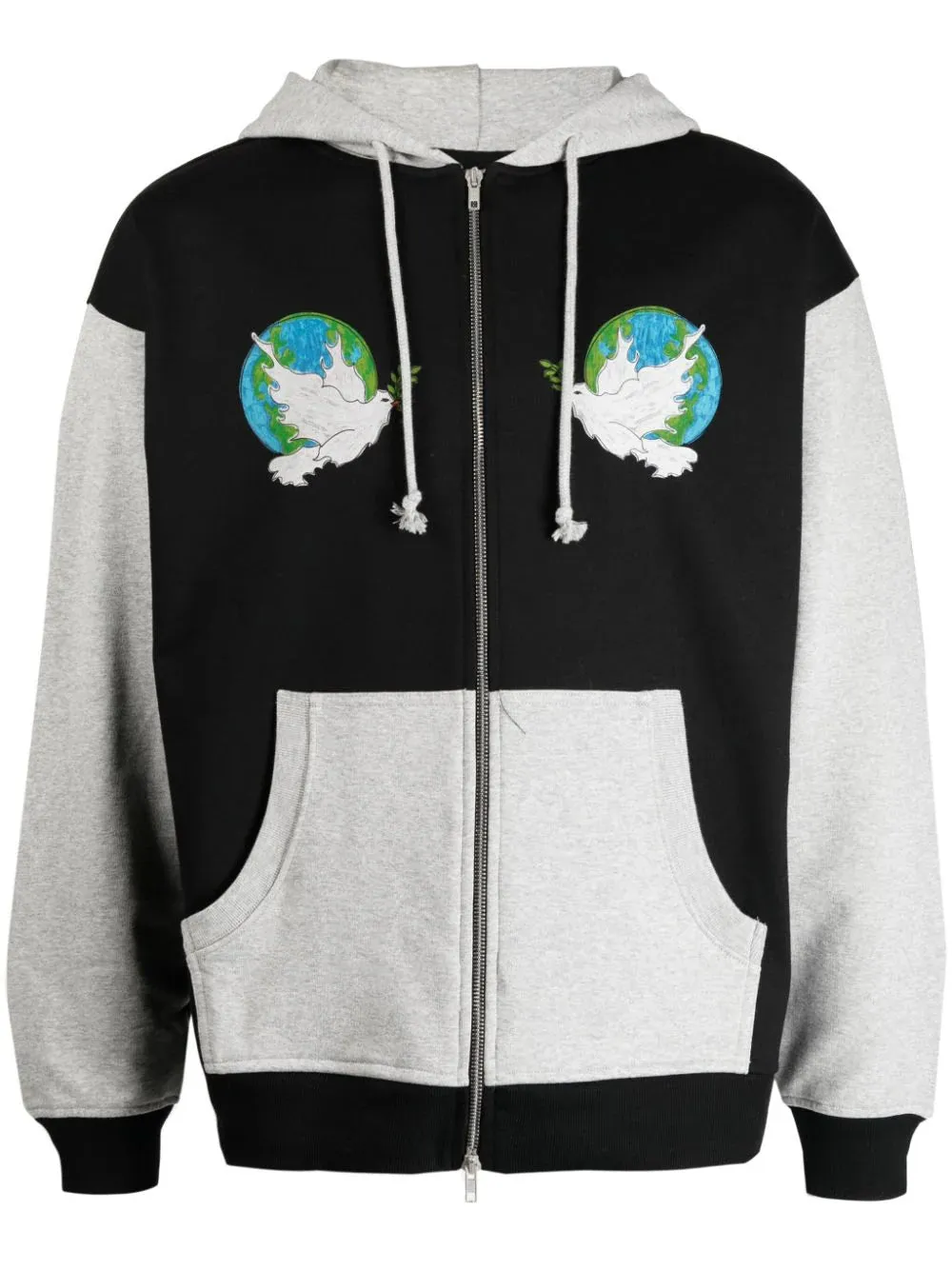 Appliqu-Details Colour-Block Cotton Jacket winter jackets clearance