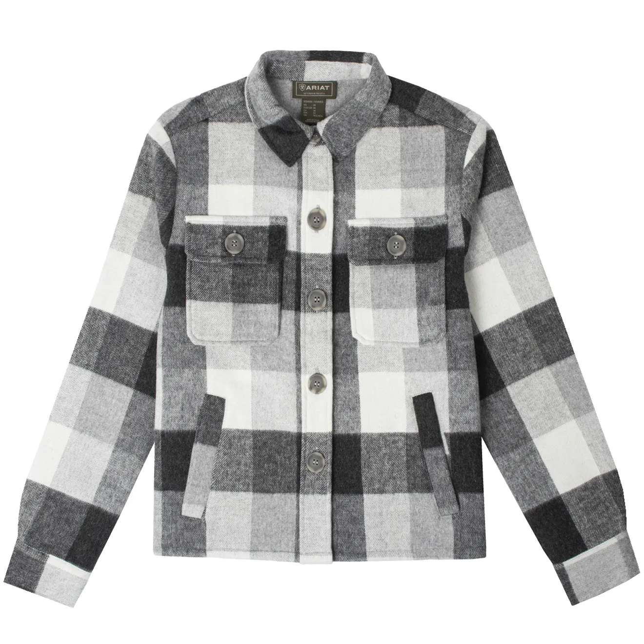 Ariat Womens Ashford Shirt Jacket Heather Grey Plaid raincoats promo code