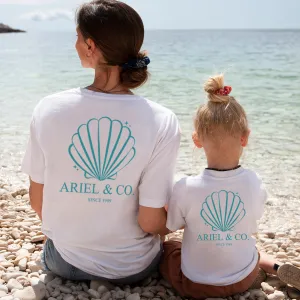 Ariel & Co 1989 Back Logo Matching White T-Shirts maternity leggings online