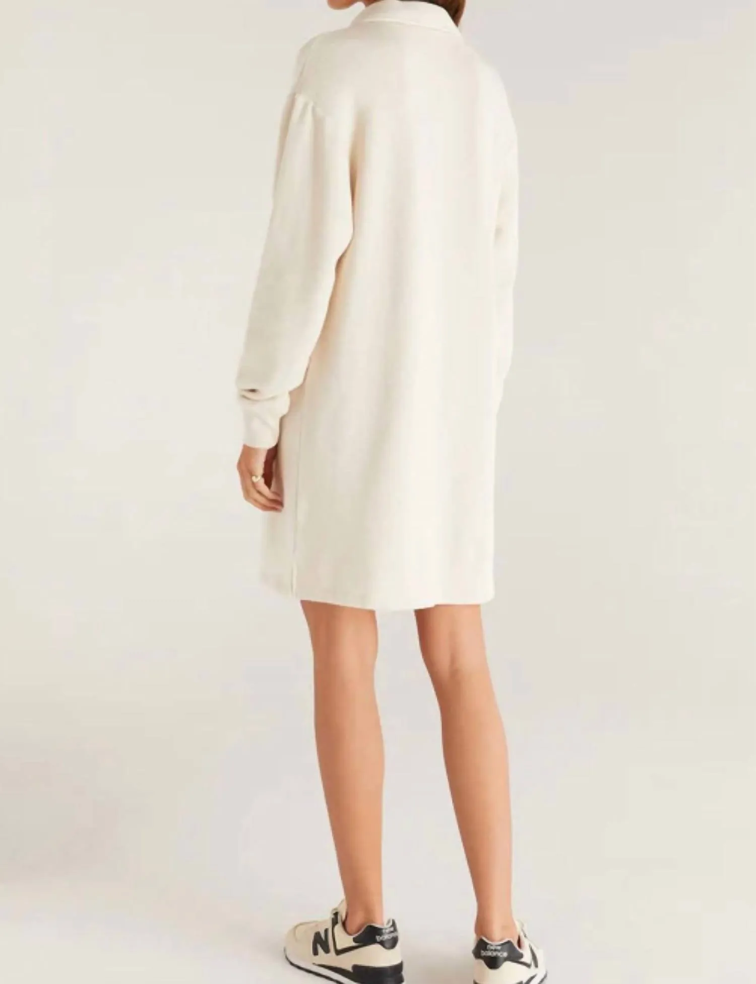 Aspen Sweatshirt Dress In Adobe White