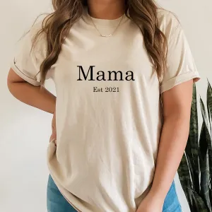 August Mama Est Personalised Year T-Shirt mum blouses clearance