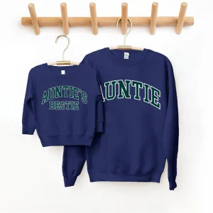 Auntie & Auntie's Bestie Essential Varsity Matching Sweatshirts boys fashion clearance