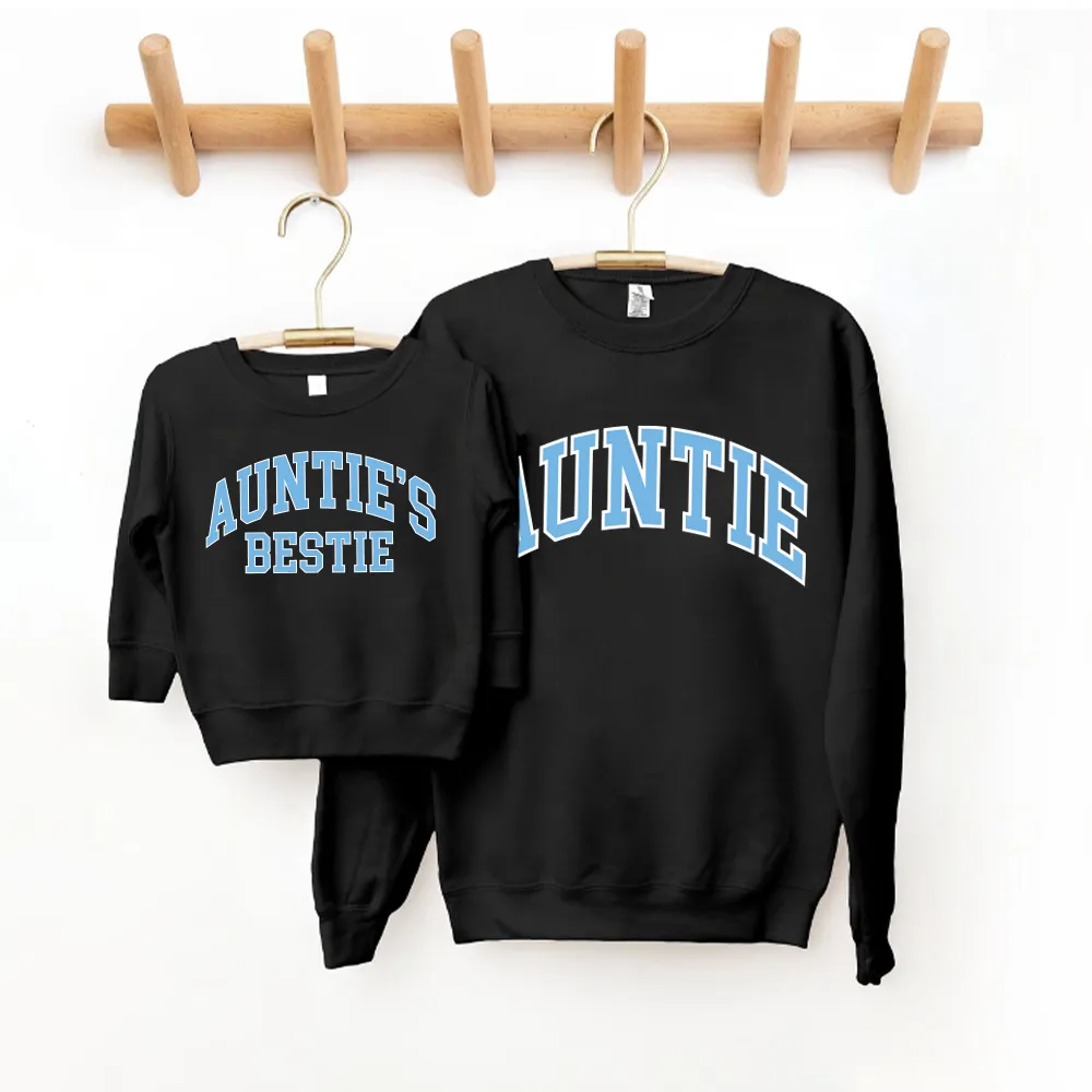 Auntie & Auntie's Bestie Essential Varsity Matching Sweatshirts girls skirts clearance