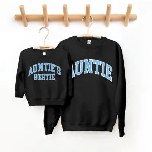 Auntie & Auntie's Bestie Essential Varsity Matching Sweatshirts boys fashion clearance