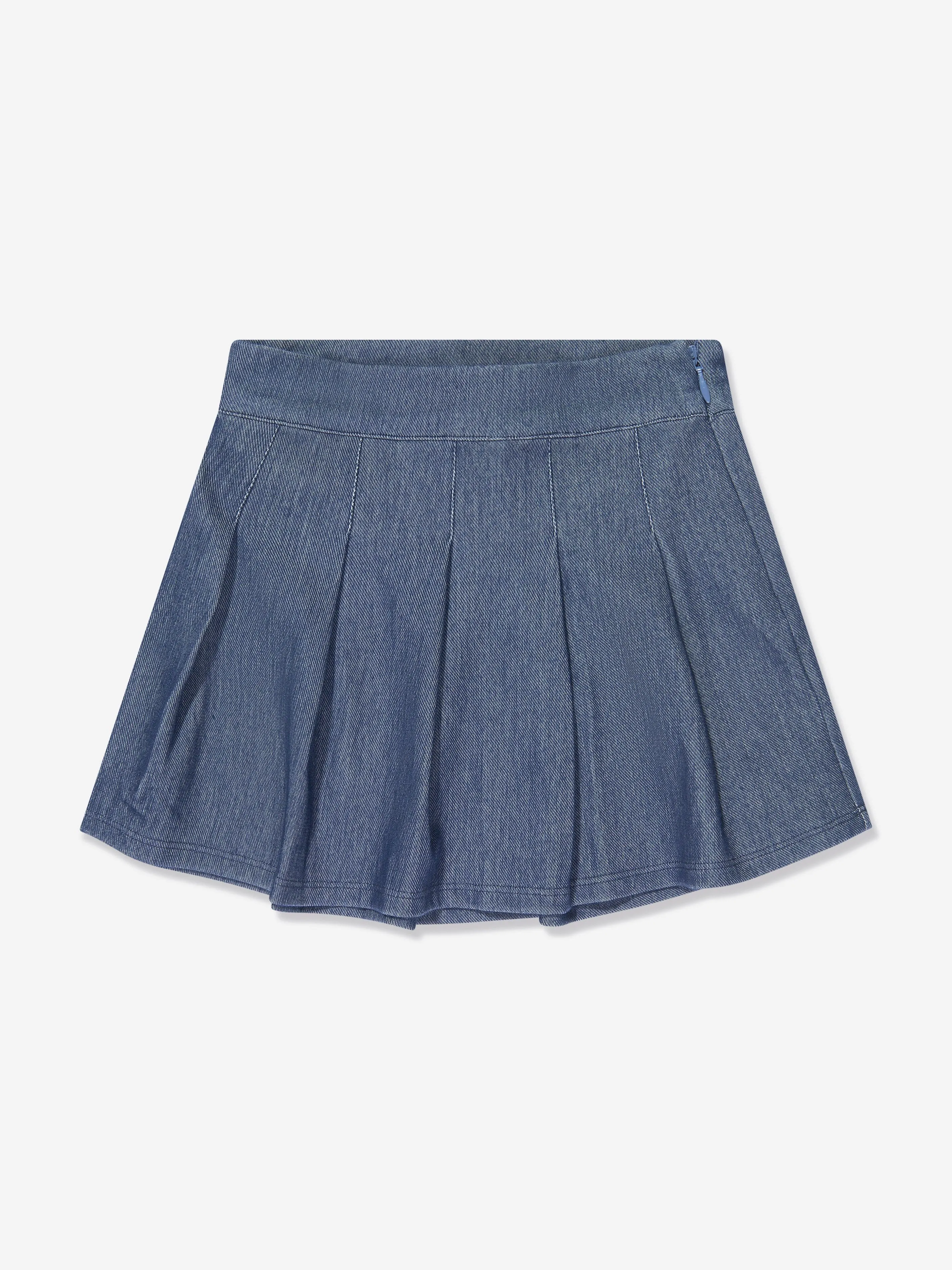 AY von AYLA Girls Denim Look Plissierter Minirock in Blau