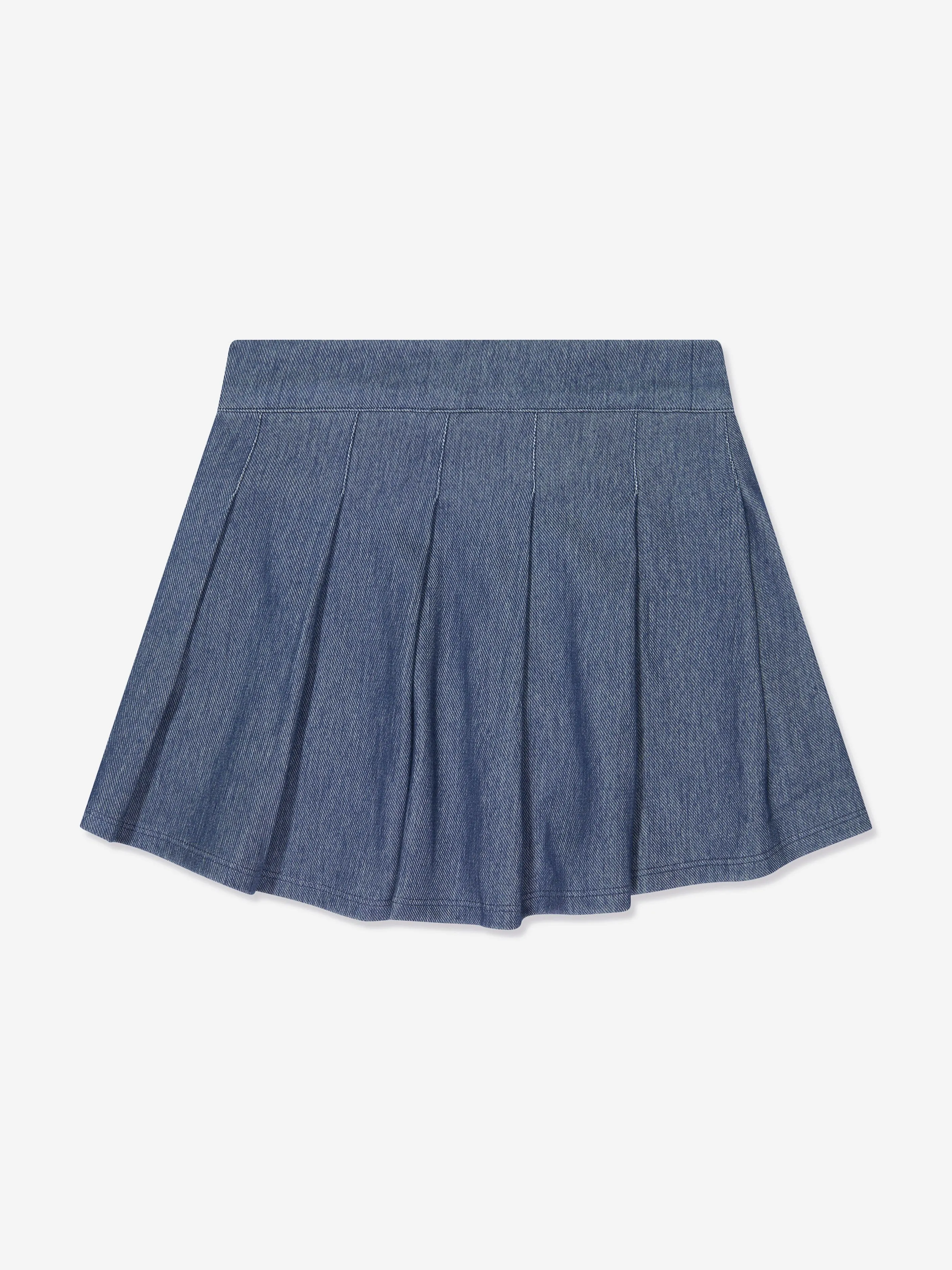 AY von AYLA Girls Denim Look Plissierter Minirock in Blau