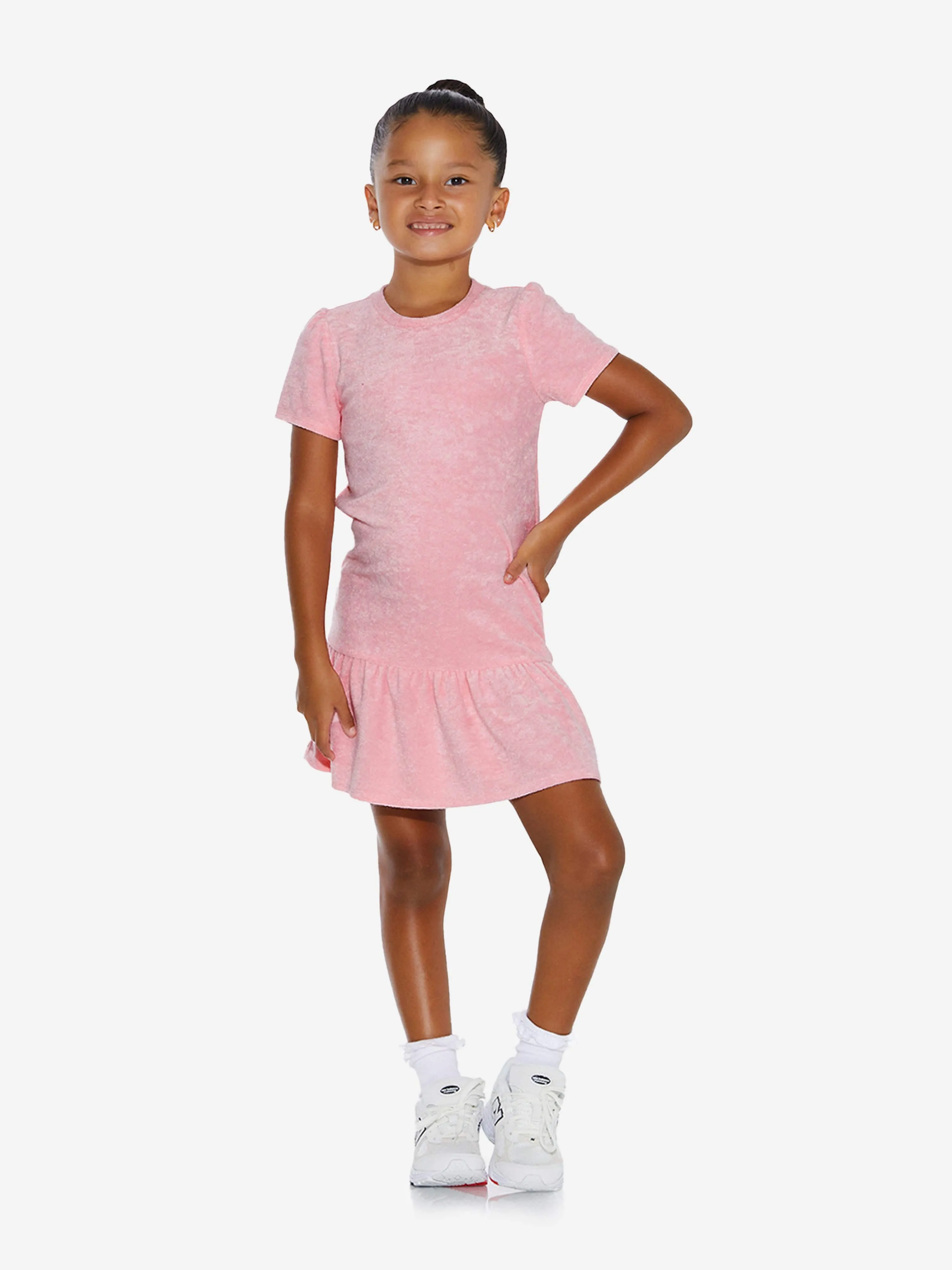 AY von AYLA Girls Frottee-Minikleid in Rosa
