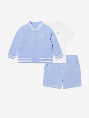 3-teiliges Kurzarm-Set für Babyjungen in Blau